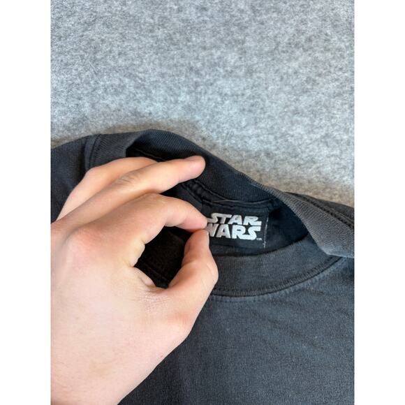 VINTAGE Star Wars Yoda Pull My Finger Shirt Mens XL Black Graphic Movie Y2K Tee - Picture 5 of 7